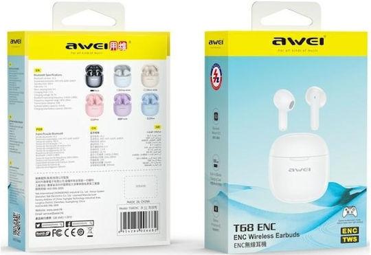 Наушники беспроводные Awei T68 ENC Wireless Earbuds Bluetooth TWS Шумоподавление Grey/White (180134) - фото 10 Наушники беспроводные Awei T68 ENC Wireless Earbuds Bluetooth TWS Шумоподавление Grey/White (180134) - фото 10