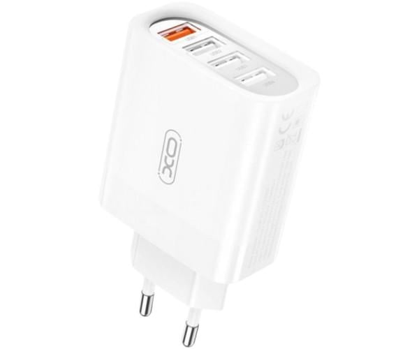 Устройство зарядное сетевое XO L100 1-USB QC3.0/3-USB 3A White