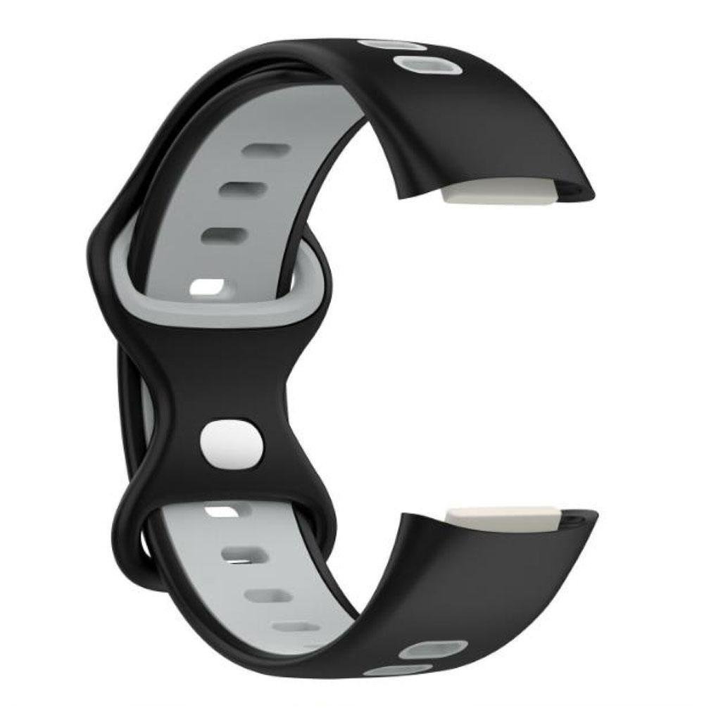 Ремешок силиконовый Primolux Sport для фитнес браслета Fitbit Charge 5 M Black/Grey - фото 2 Ремешок силиконовый Primolux Sport для фитнес браслета Fitbit Charge 5 M Black/Grey - фото 2