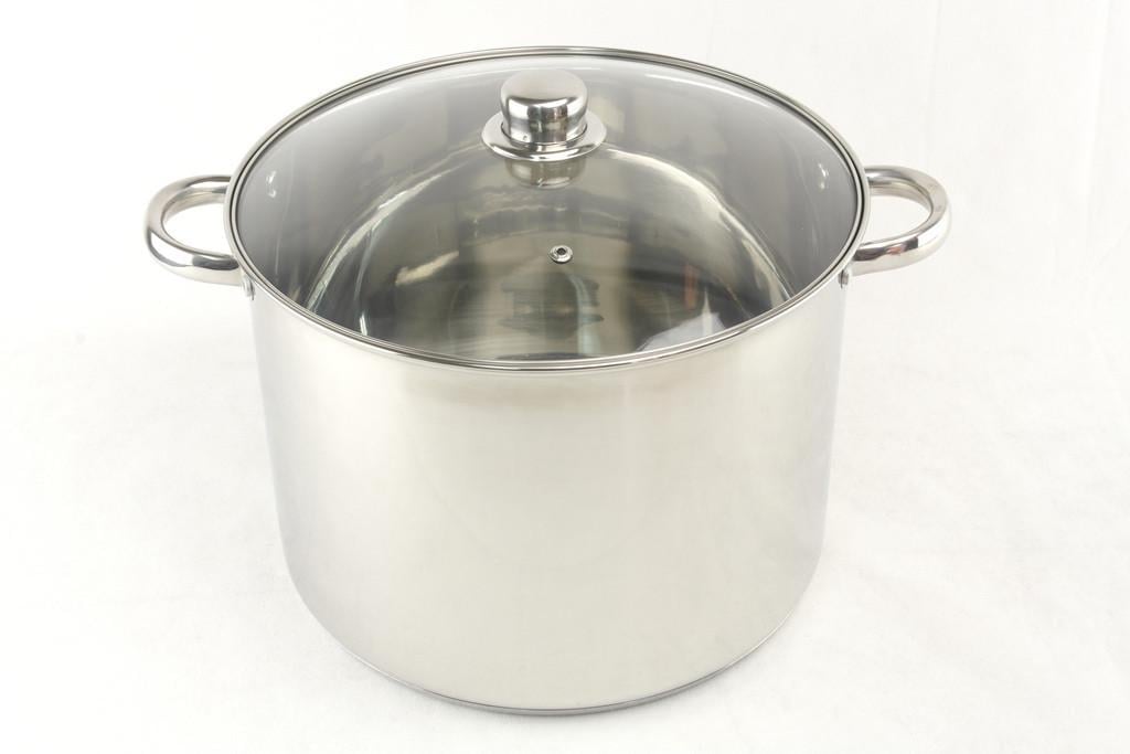 Каструля з нержавіючої сталі зі скляною кришкою 15,5 л ø 30 см