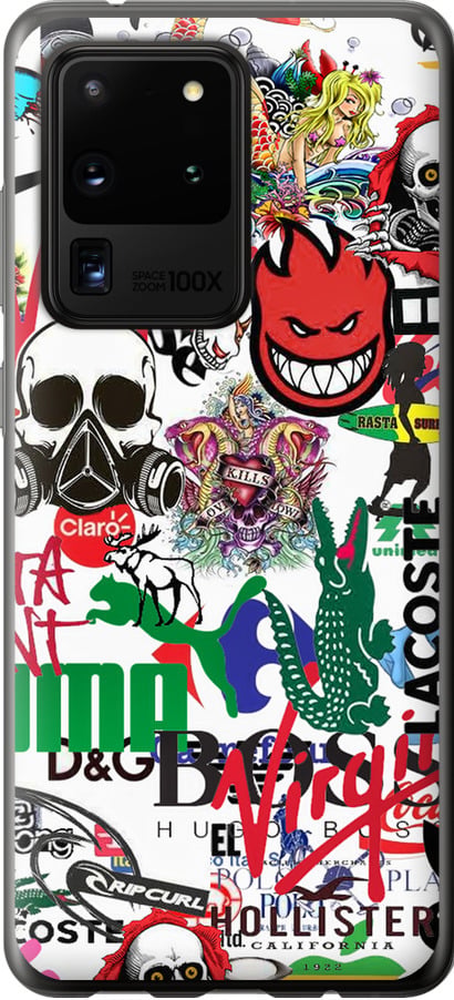 Чехол на Samsung Galaxy S20 Ultra Many different logos (4022u-1831-42517)
