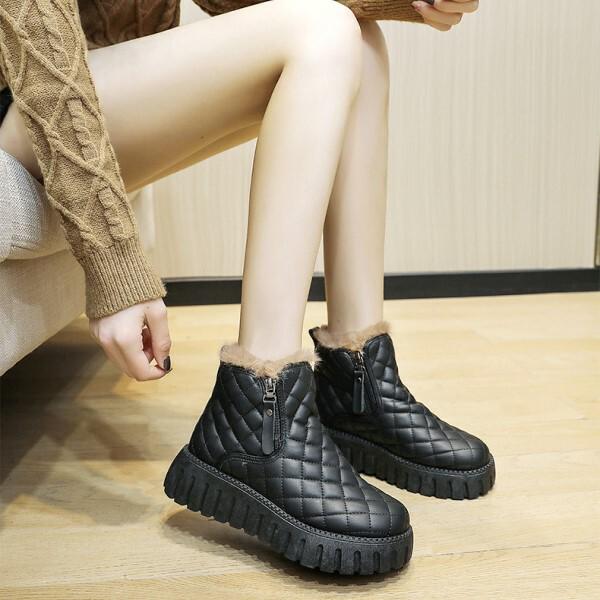 Ботинки женские зимние C00241-5 на удобной высокой подошве с мягким утеплением внутри р. 37 22 см Черный - фото 3 Ботинки женские зимние C00241-5 на удобной высокой подошве с мягким утеплением внутри р. 37 22 см Черный - фото 3