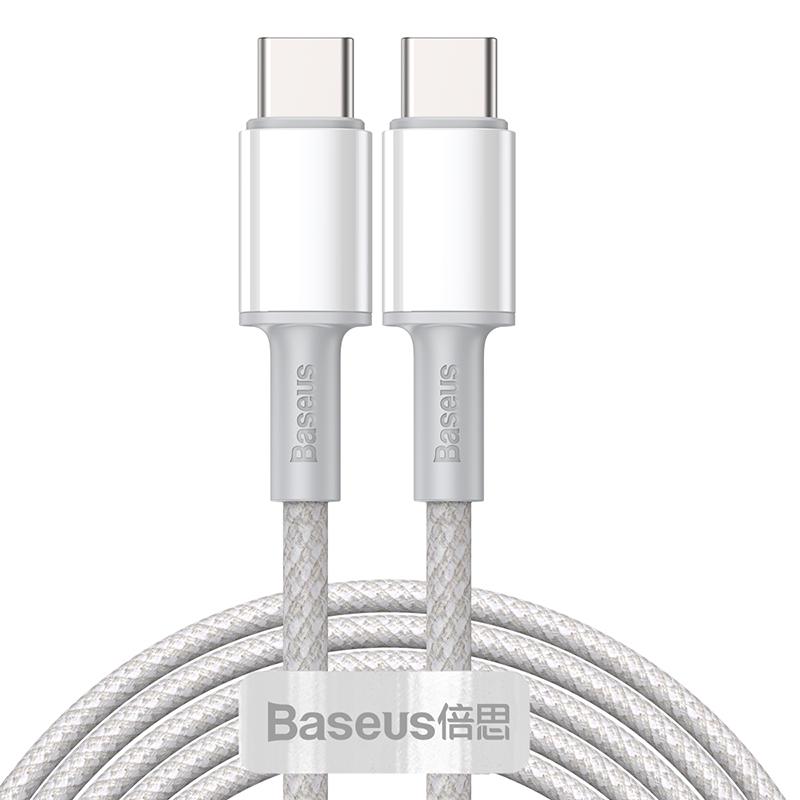 Кабель Baseus High Density Braided Type-C to Type-C 100 W 2 м Белый (CATGD-A02)