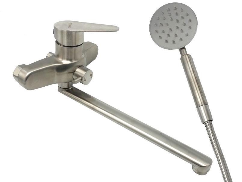 Смеситель для ванны MILLZ излив прямой 30 см Нержавеющая сталь (RS-MRS-SS-0004)