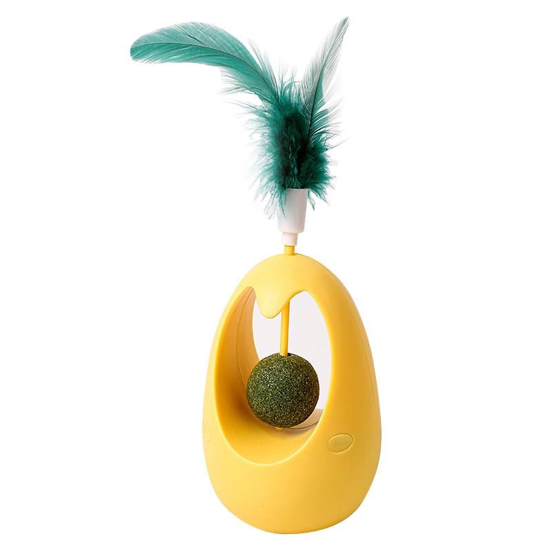 Игрушка для котов Taotaopets 027714 неваляшка с перьями и кошачьей мятой Yellow (25713762)