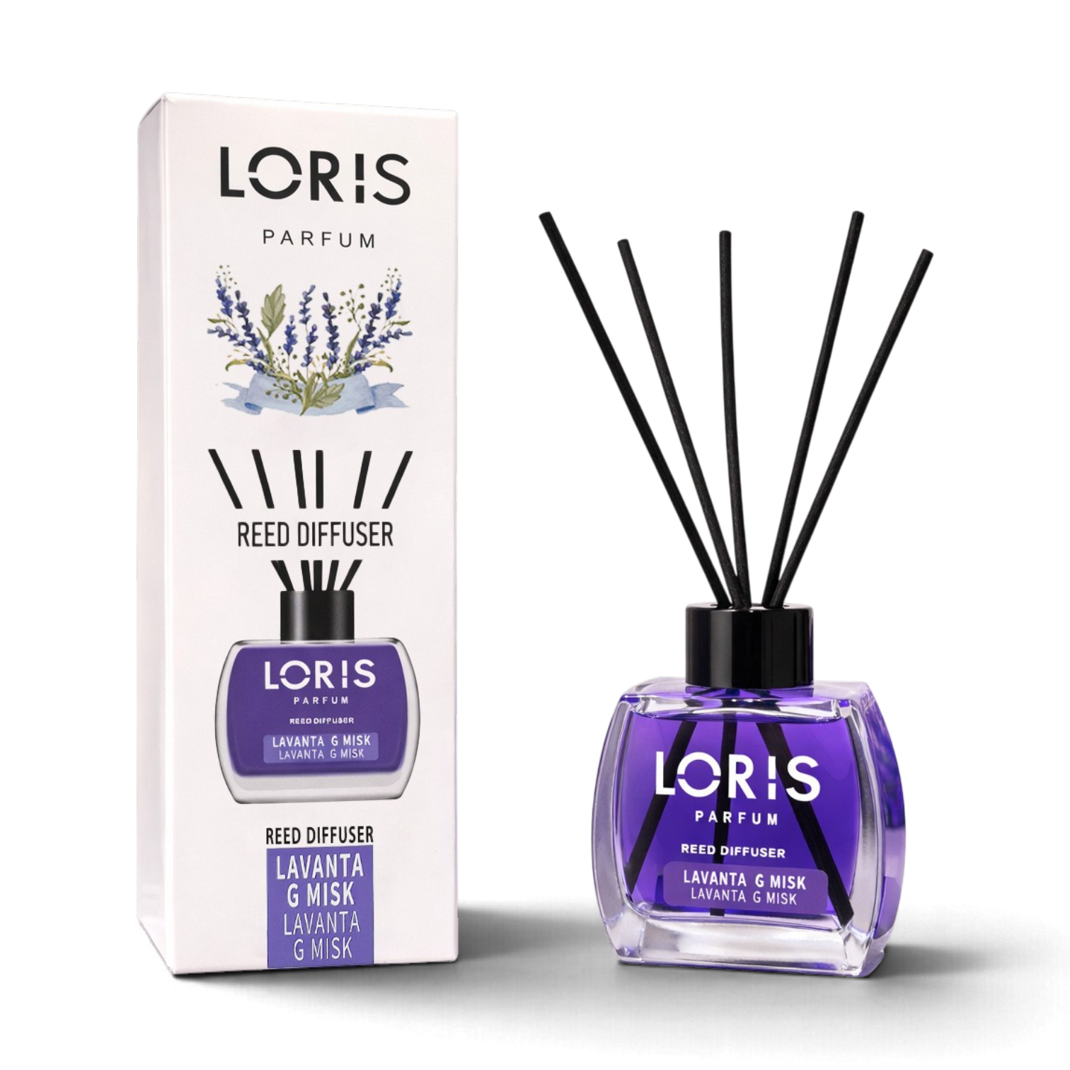 Аромадифузор для дома LORIS Parfum Лаванда 120 мл с палочками Фиолетовый (160_12_120_12B)