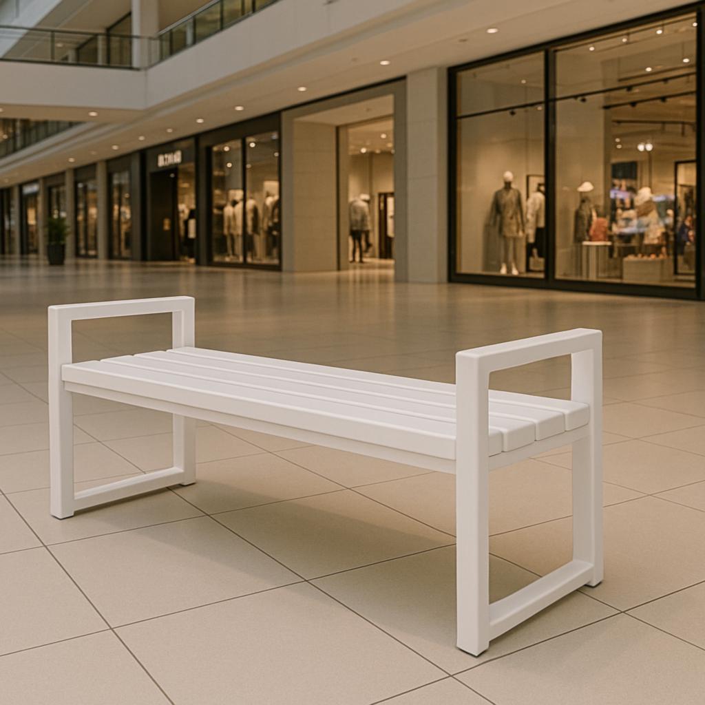 Лавка з ПВХ профілю ТОБІ ШО модерн без спинки 1514х598х415 мм Білий - фото 1