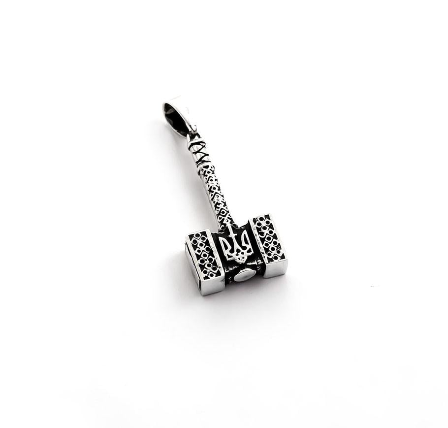 Кулон оберег Maxi Silver 9169 Молот тора с Гербом Украины (89169)