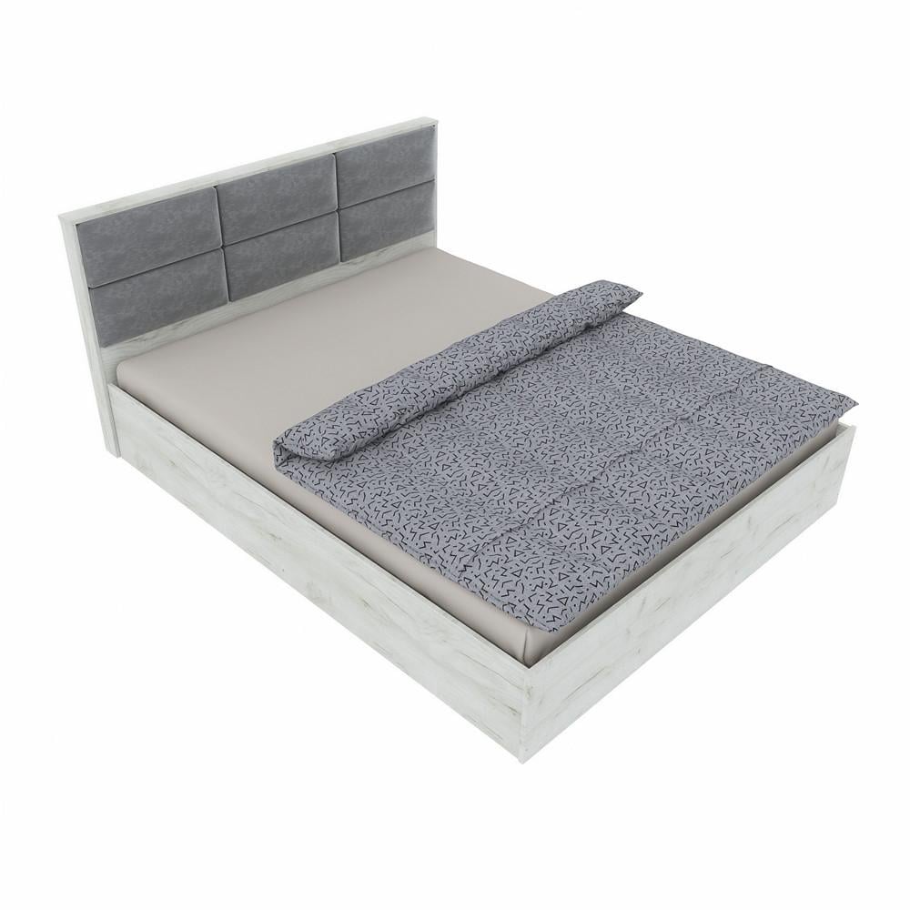 Кровать двуспальная Эверест КЛ-1400 Лайт ламельный каркас 140х200 см Дуб Крафт белый (DTM-071073)