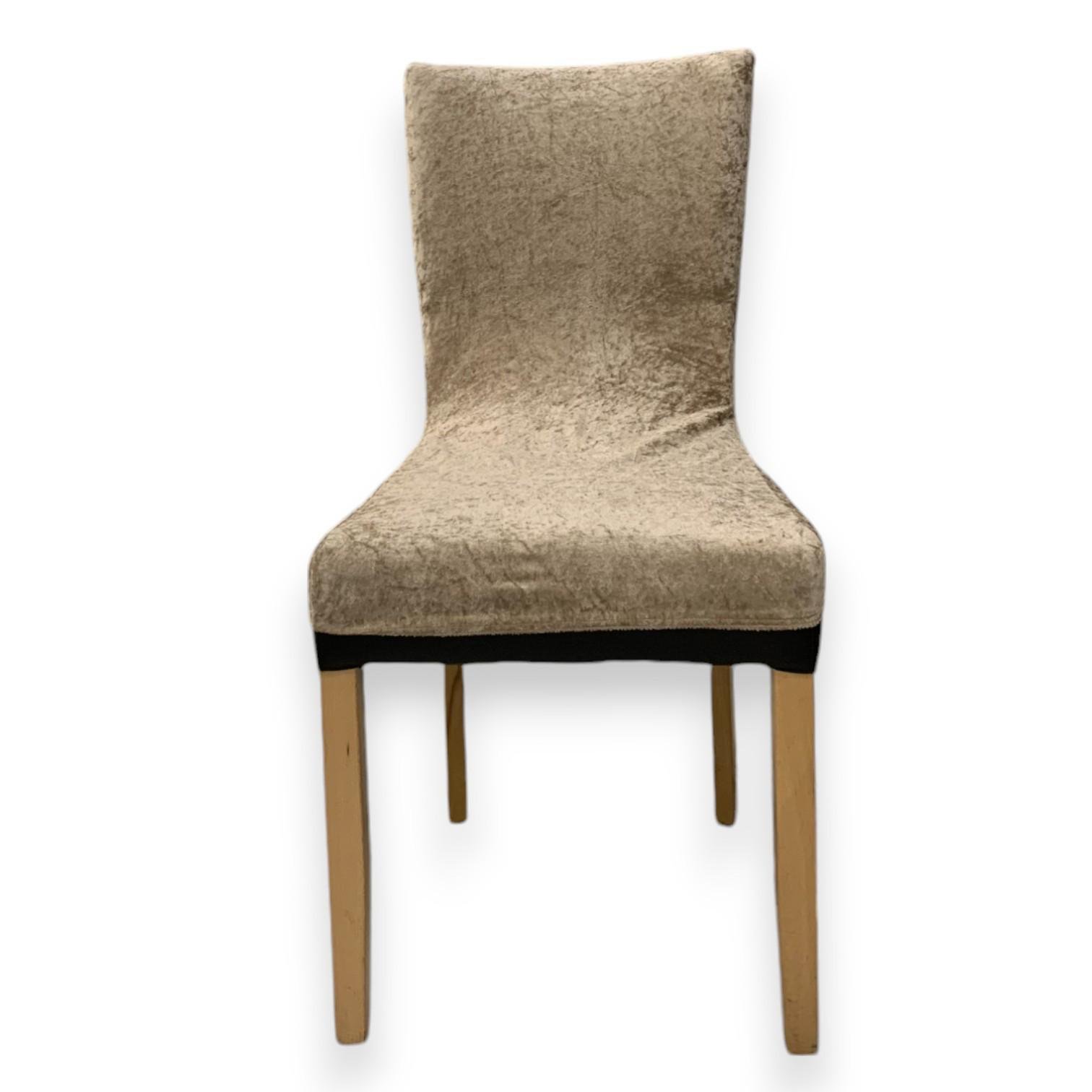 Чохол натяжний на стілець GOSPO велюровий Бежевий (2190142619)