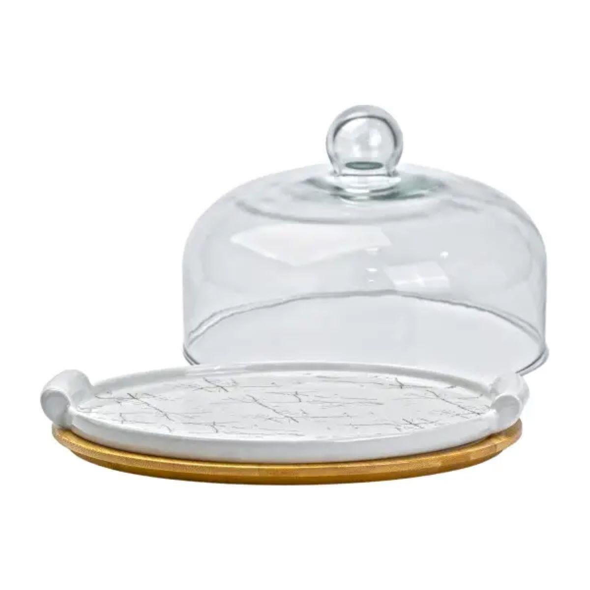 Тортовница керамическая со стеклянной крышкой HP1204 29 см (A-032753) - фото 3