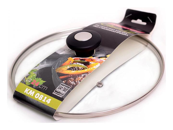 Кришка скляна Kamille Dominica 24 см Black (KM-0814)