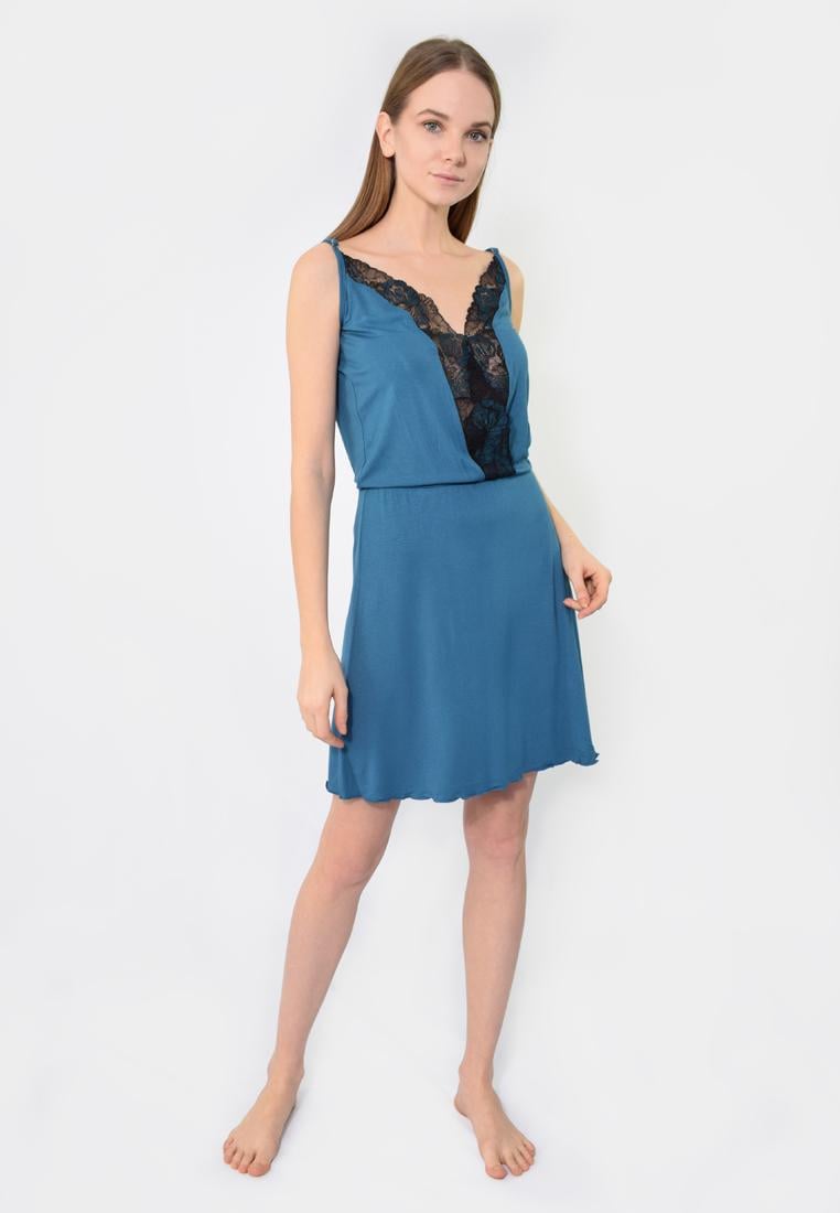 Ночная рубашка на брителях N.EL 891 M Бирюзовый - фото 2