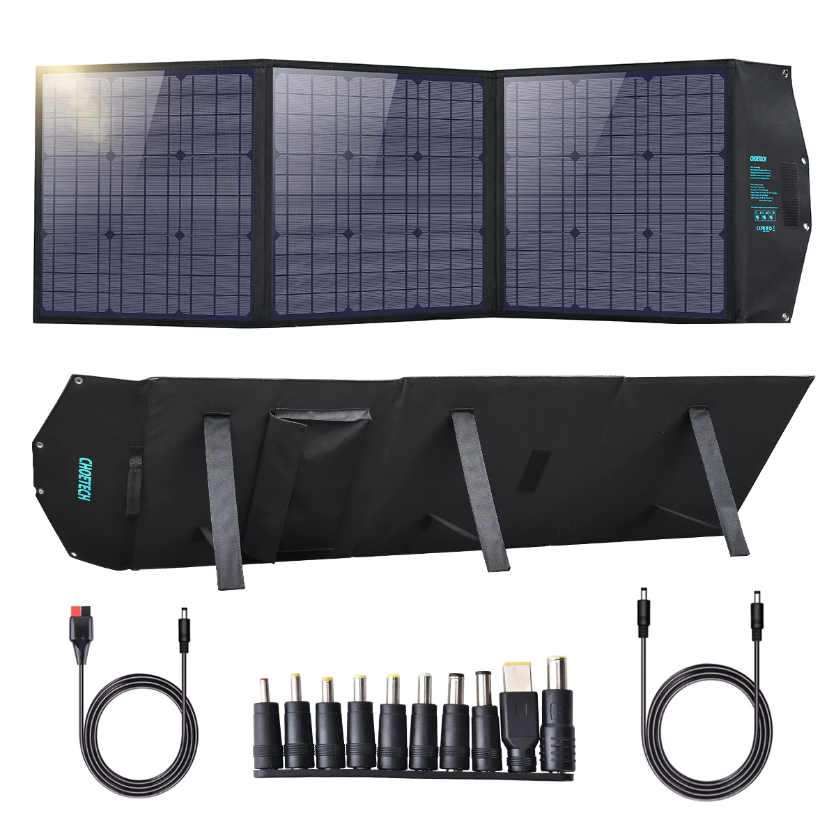 Зарядная солнечная станция, портативная солнечная панель Choetech Sun Charging Station 120W, Black (SC008)