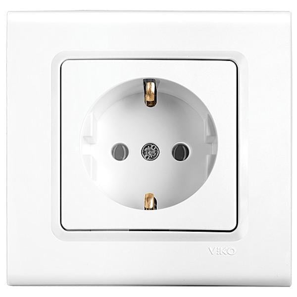 Розетка одинарная с заземлением Viko Linnera Белый (00000012547)