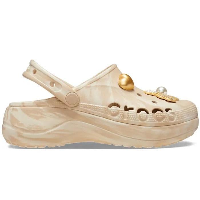 Сабо женские Crocs Baya Platform Marbled Charm Clog M5W7 р. 37/38 23 см Chai Multi (210328 2ZM)