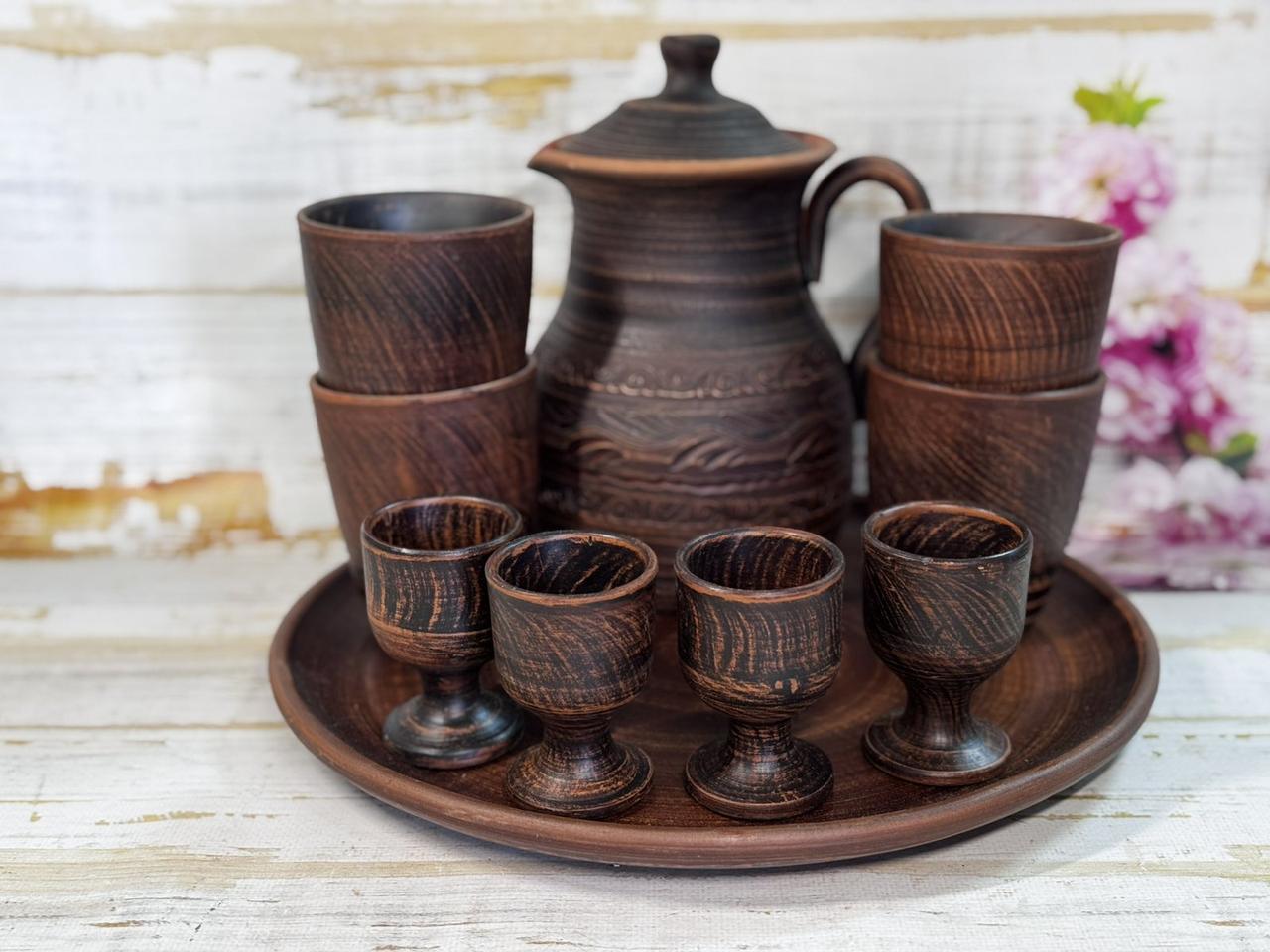 Сервиз глиняный "Для кумовьев" 4 персоны 10 предметов (2703236363) - фото 4