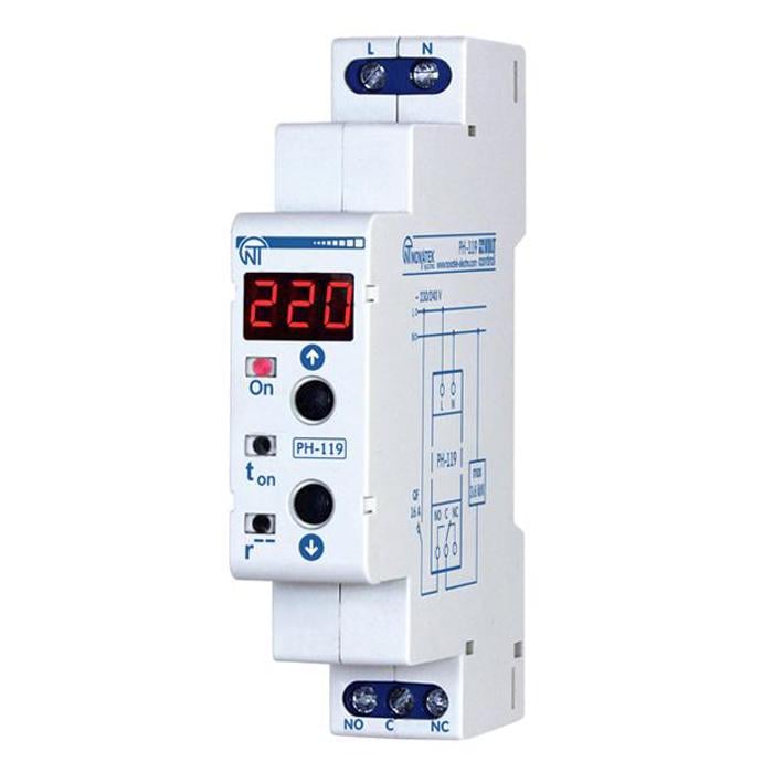 Реле напряжения Новатек-Електро РН-119 однофазное 16A (NTRN11900)