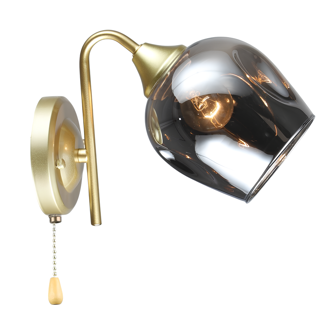 Бра Valeso с металлическим каркасом под одну лампу Е27 Золотой/Черный (N6621/1W)