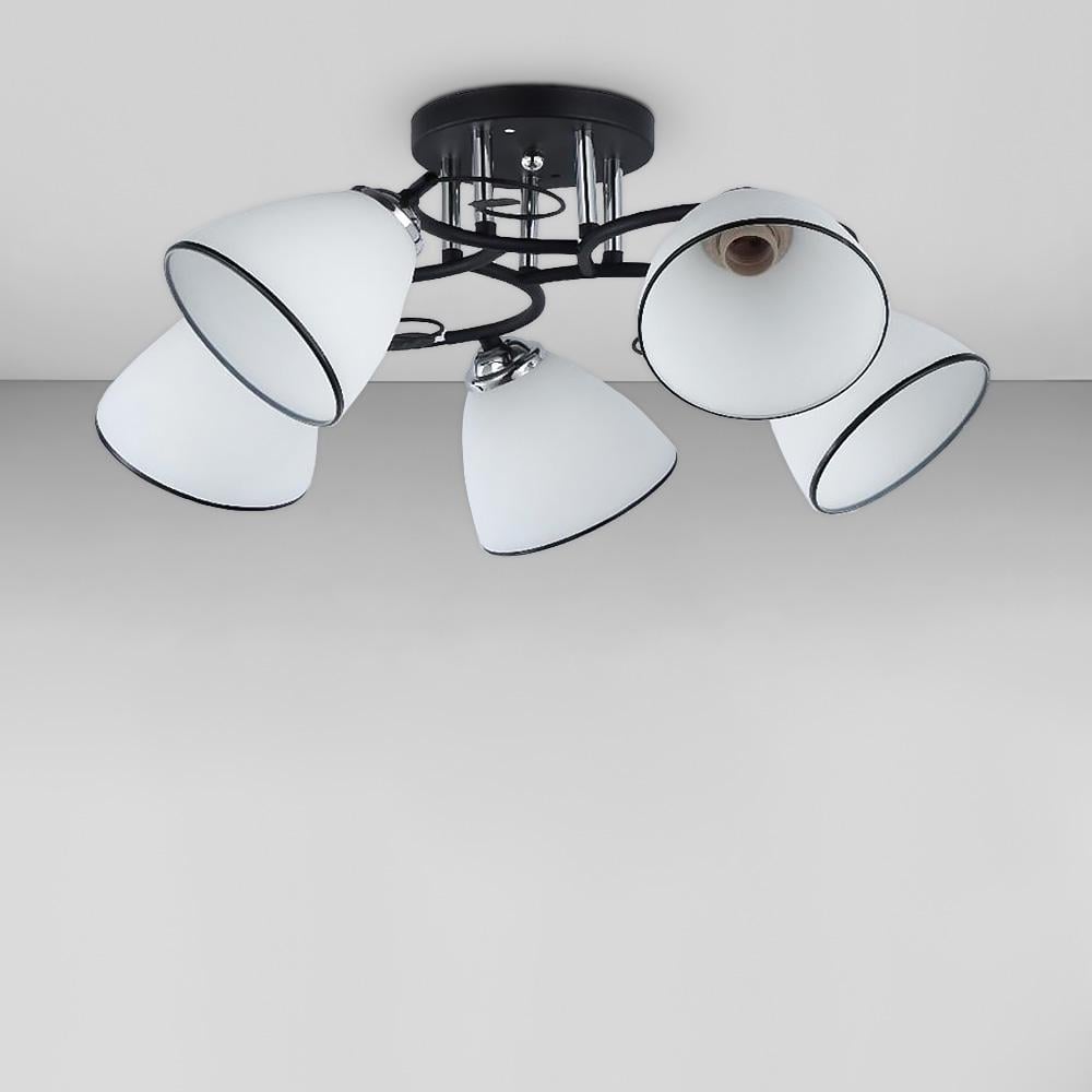 Люстра потолочная Light House SC-18666/5 CR/BK D490х240 Черный/Хром/Белый
