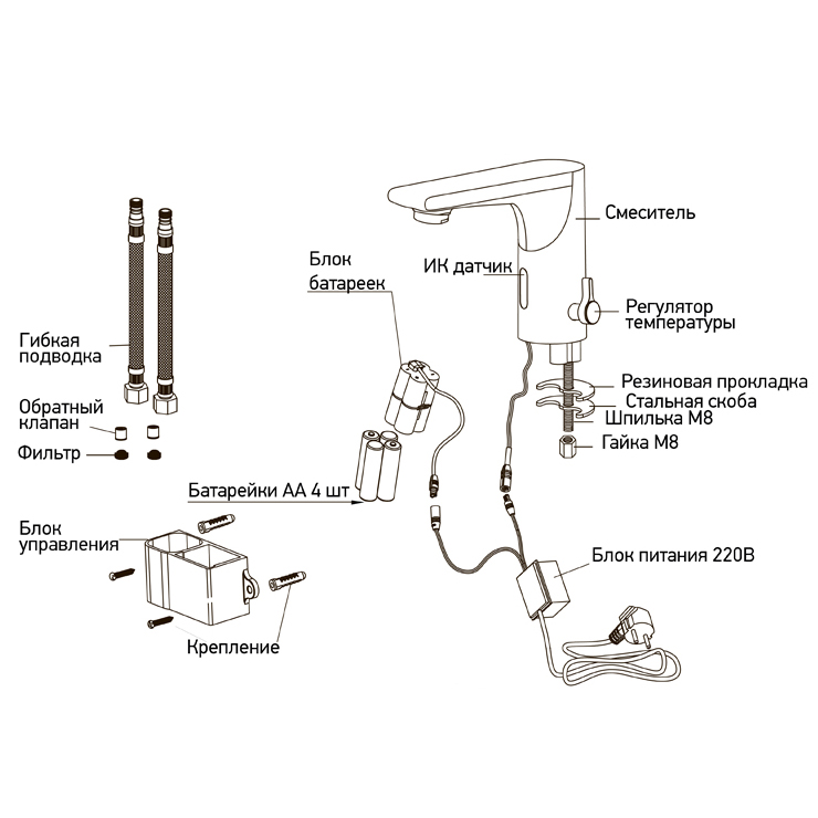 Смеситель для умывальника сенсорный MIXXUS Premium autoMATIC 001 (MI2835) - фото 4 Смеситель для умывальника сенсорный MIXXUS Premium autoMATIC 001 (MI2835) - фото 4