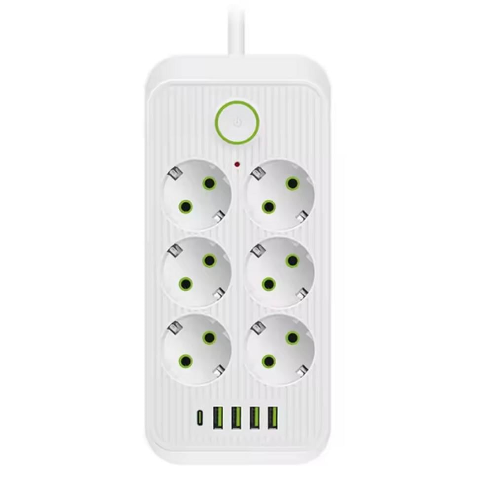 Удлинитель электрический 3000/3 с предохранителем 6 розеток/4 USB и 1 Type-C (38136732) Удлинитель электрический 3000/3 с предохранителем 6 розеток/4 USB и 1 Type-C (38136732)