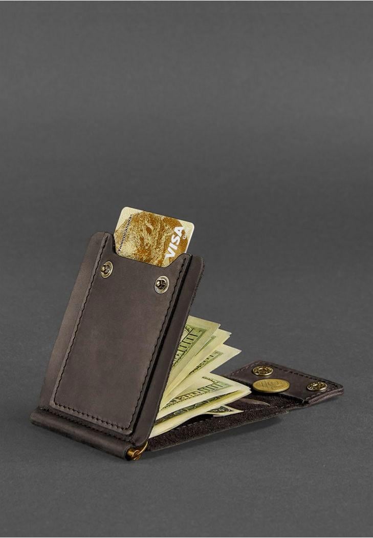 Портмоне мужское кожаное BlankNote 10.0 зажим для денег Crazy Horse Темно-коричневый (A-026814) - фото 4 Портмоне мужское кожаное BlankNote 10.0 зажим для денег Crazy Horse Темно-коричневый (A-026814) - фото 4