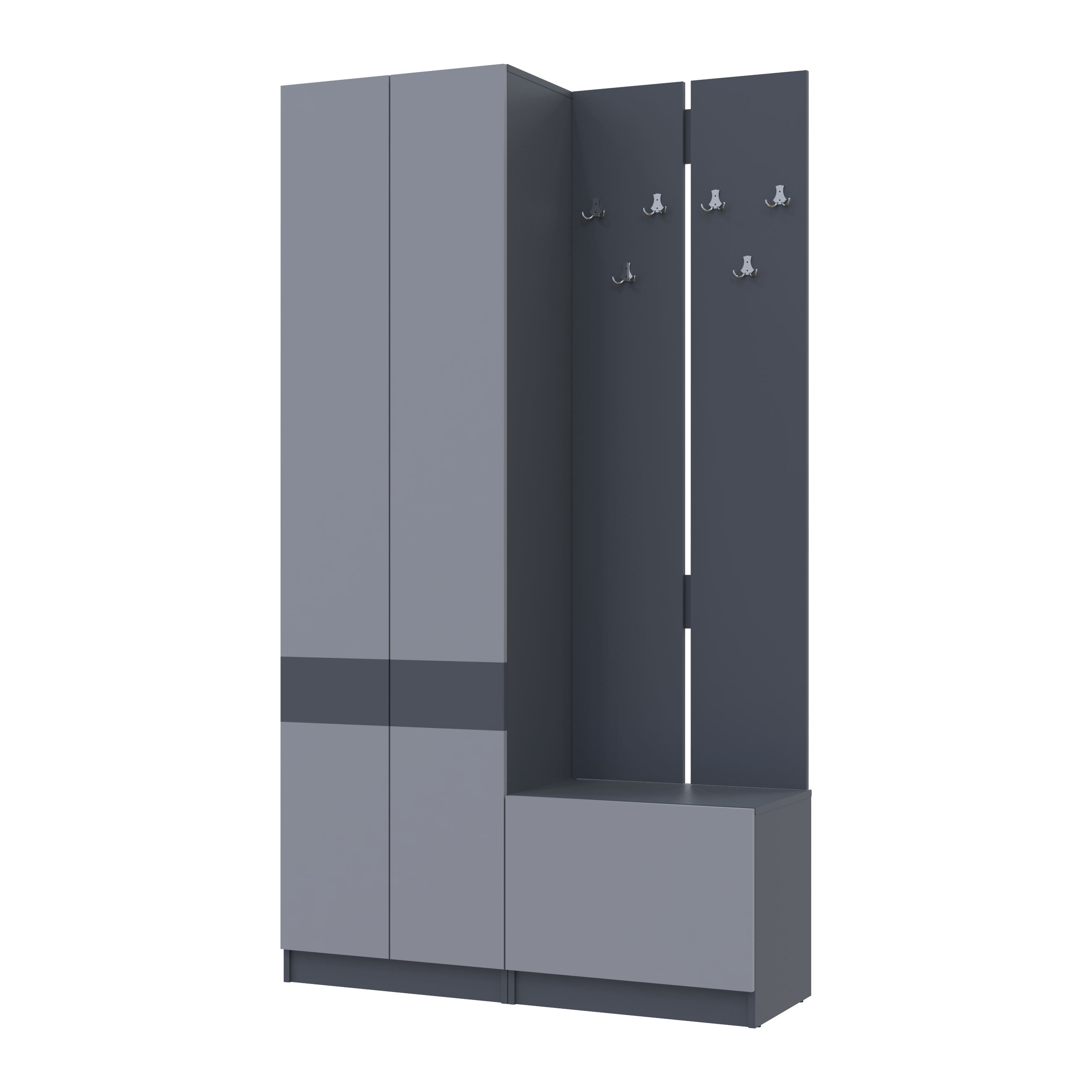 Прихожая Doros Сола 1+3 ДСП 120х40х215 см Графит/Серый (42005152)