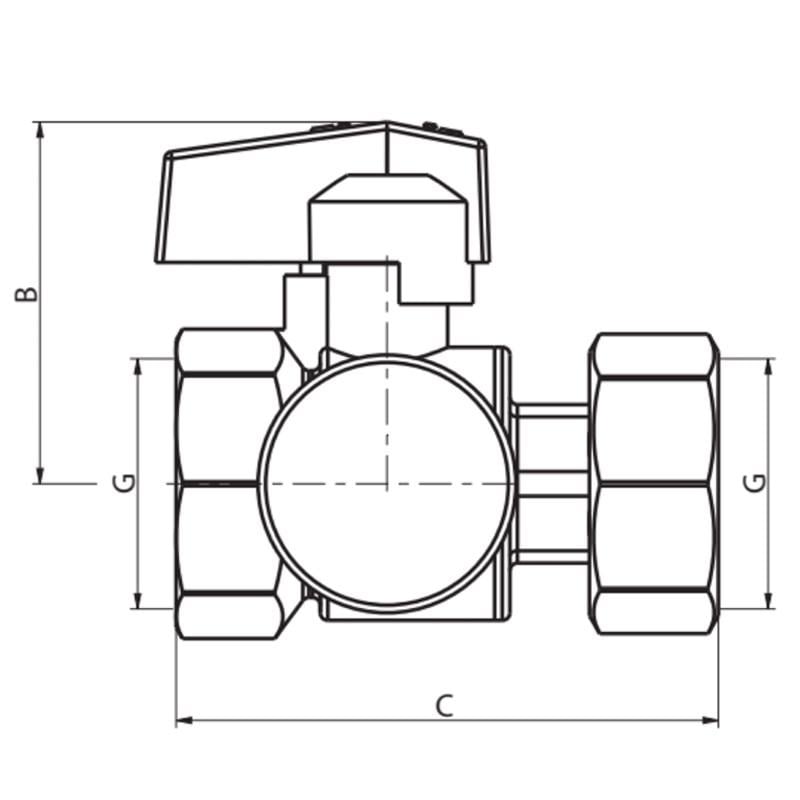 Кран Koer KR.1034 ГГБ с накидной гайкой с термометром прямой 1" (KR2892) - фото 2 Кран Koer KR.1034 ГГБ с накидной гайкой с термометром прямой 1" (KR2892) - фото 2