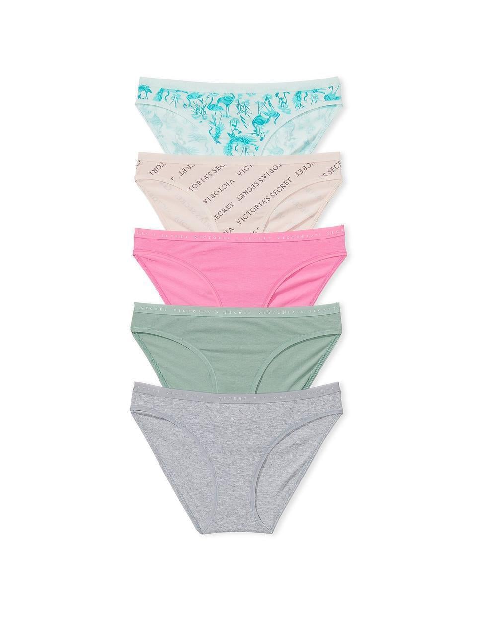 Набор трусиков Victoria Secret Stretch Cotton Bikini XS 5 шт. Разноцветный (2217839439)