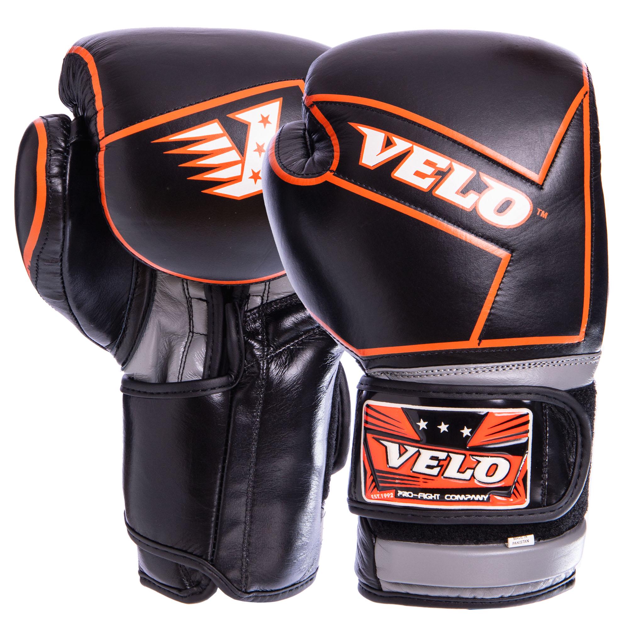 Перчатки боксерские Velo 12oz Черный (VL-2218_Черный_12_унции)