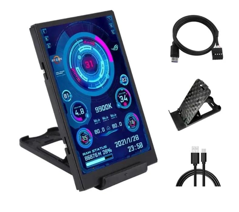 Дисплей для мониторинга температуры и состояния ПК 3,5" IPS USB-C Черный (27976241)