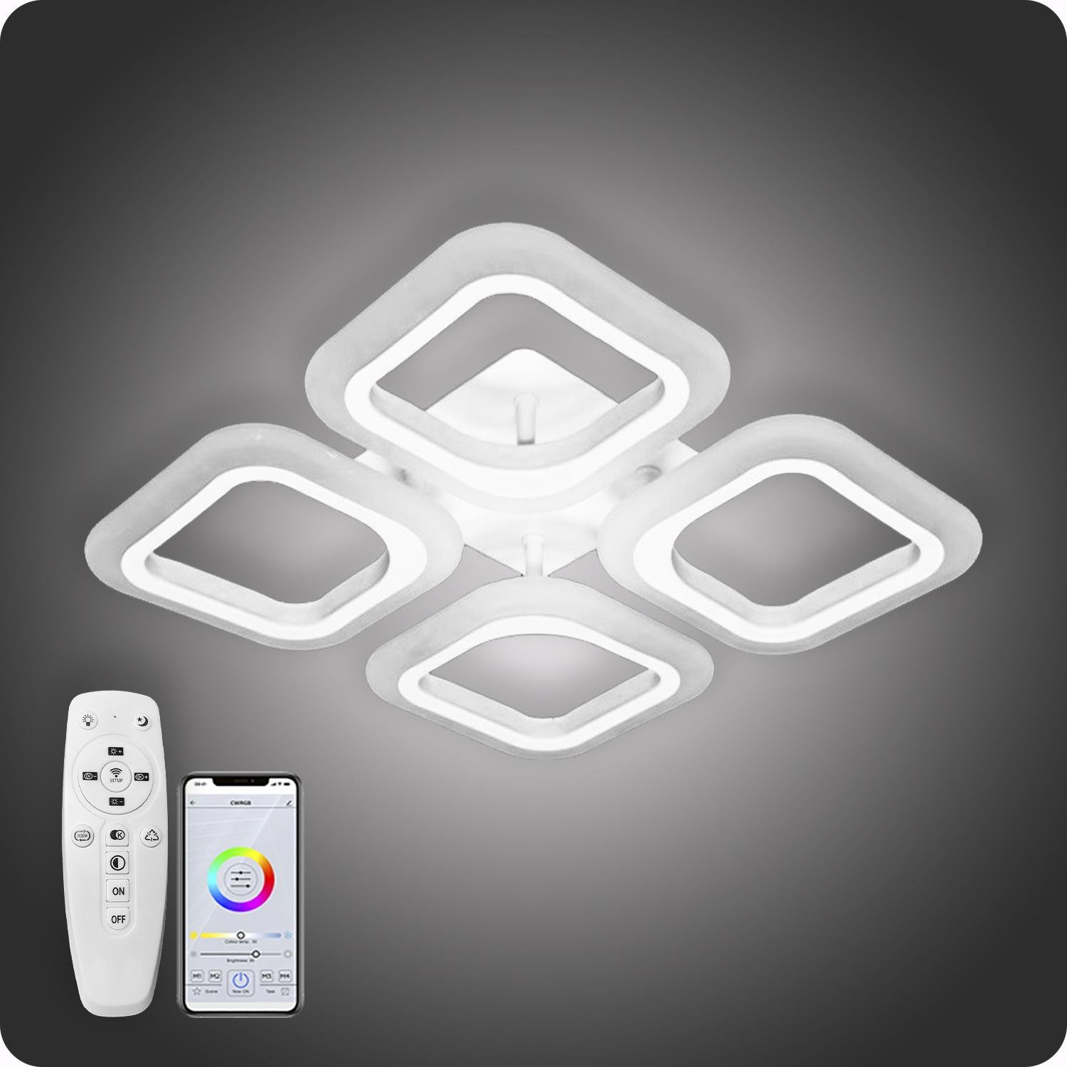 Люстра світлодіодна 517 Dlight з пультом 55 Вт Білий (01774) - фото 4 Люстра світлодіодна 517 Dlight з пультом 55 Вт Білий (01774) - фото 4