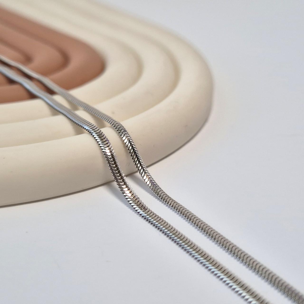 Ланцюжок плоский снейк срібло 925 проби родоване 3,90 г 40 см (222р1/40)