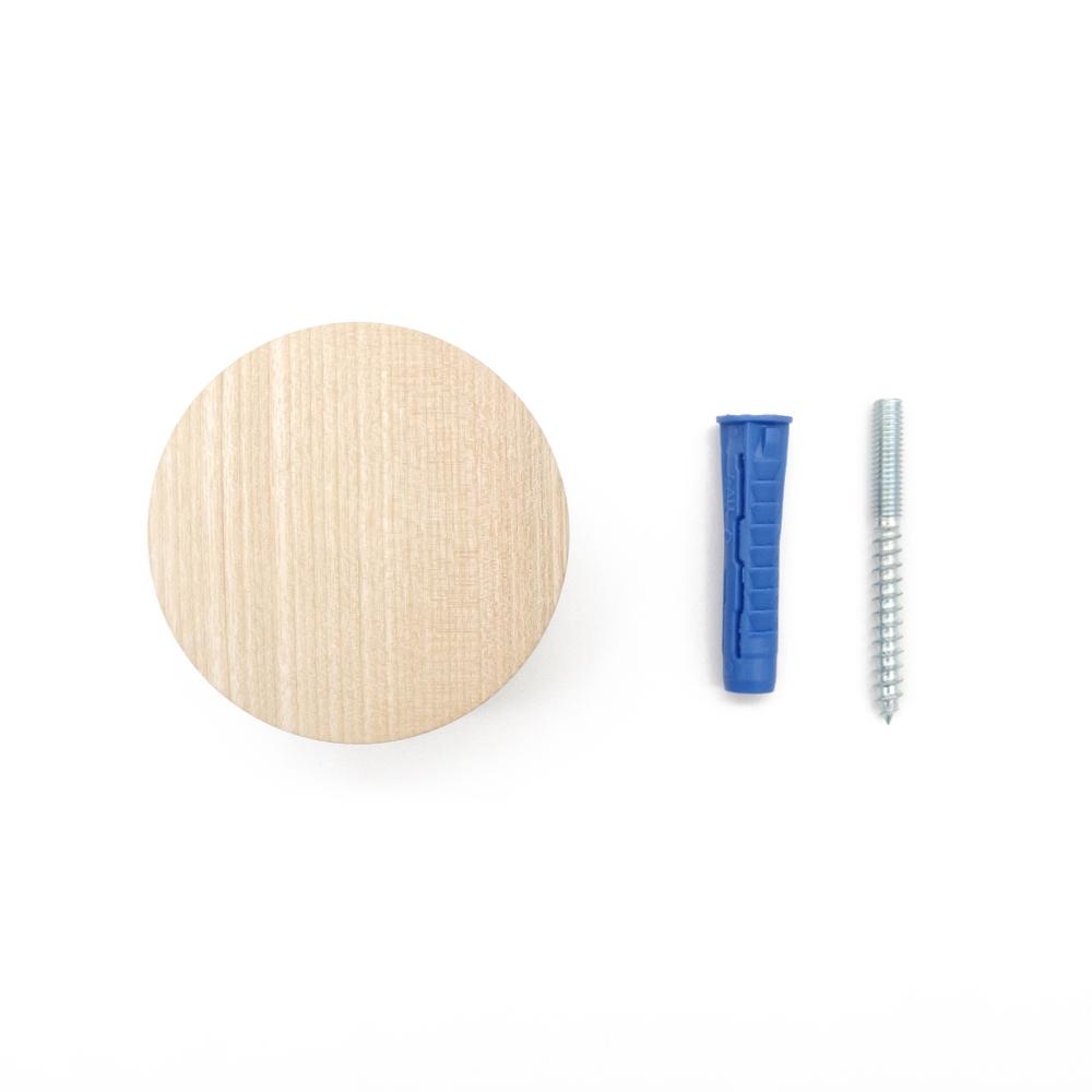 Крючок деревянный мебельный для одежды ø70 мм 1 шт. Ясень (48902) - фото 4