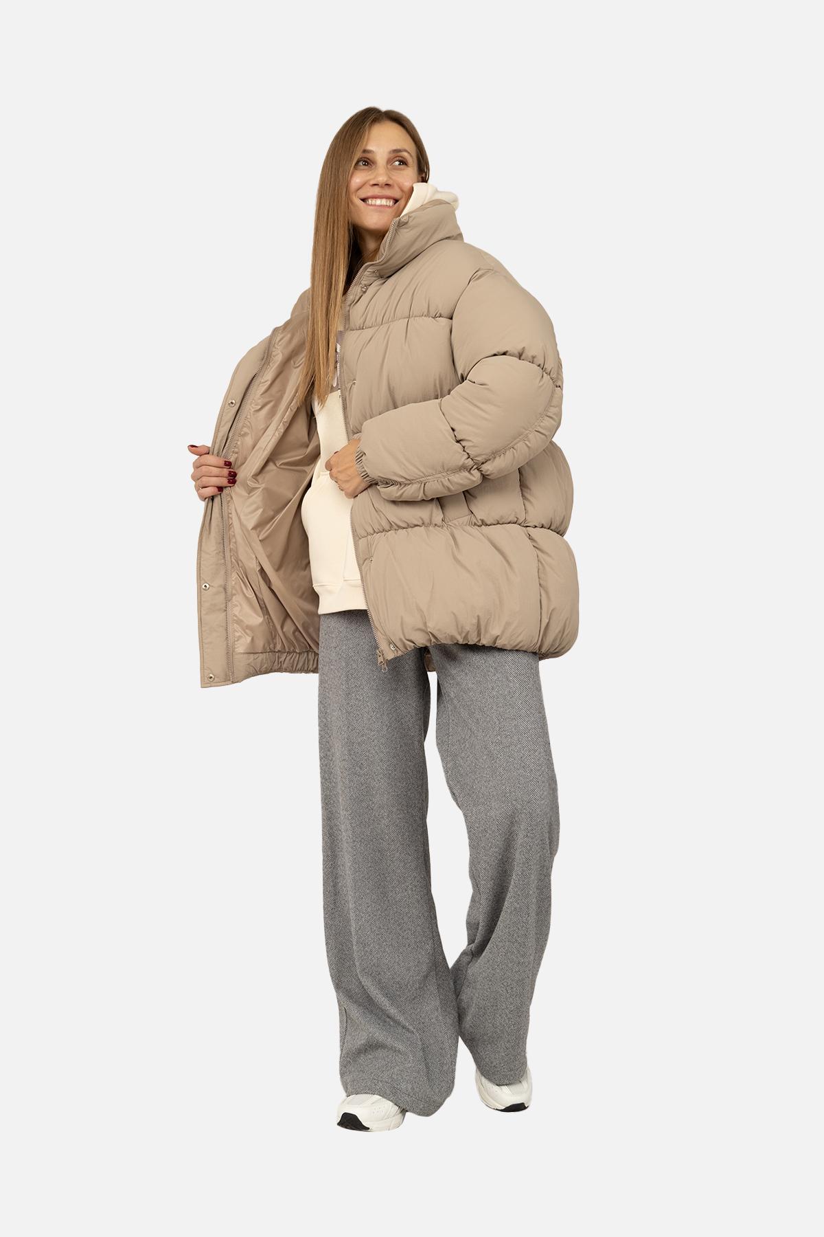 Куртка жіноча ЦБ-00259690 р. 50 Бежевий (28422158) - фото 3 Куртка жіноча ЦБ-00259690 р. 50 Бежевий (28422158) - фото 3