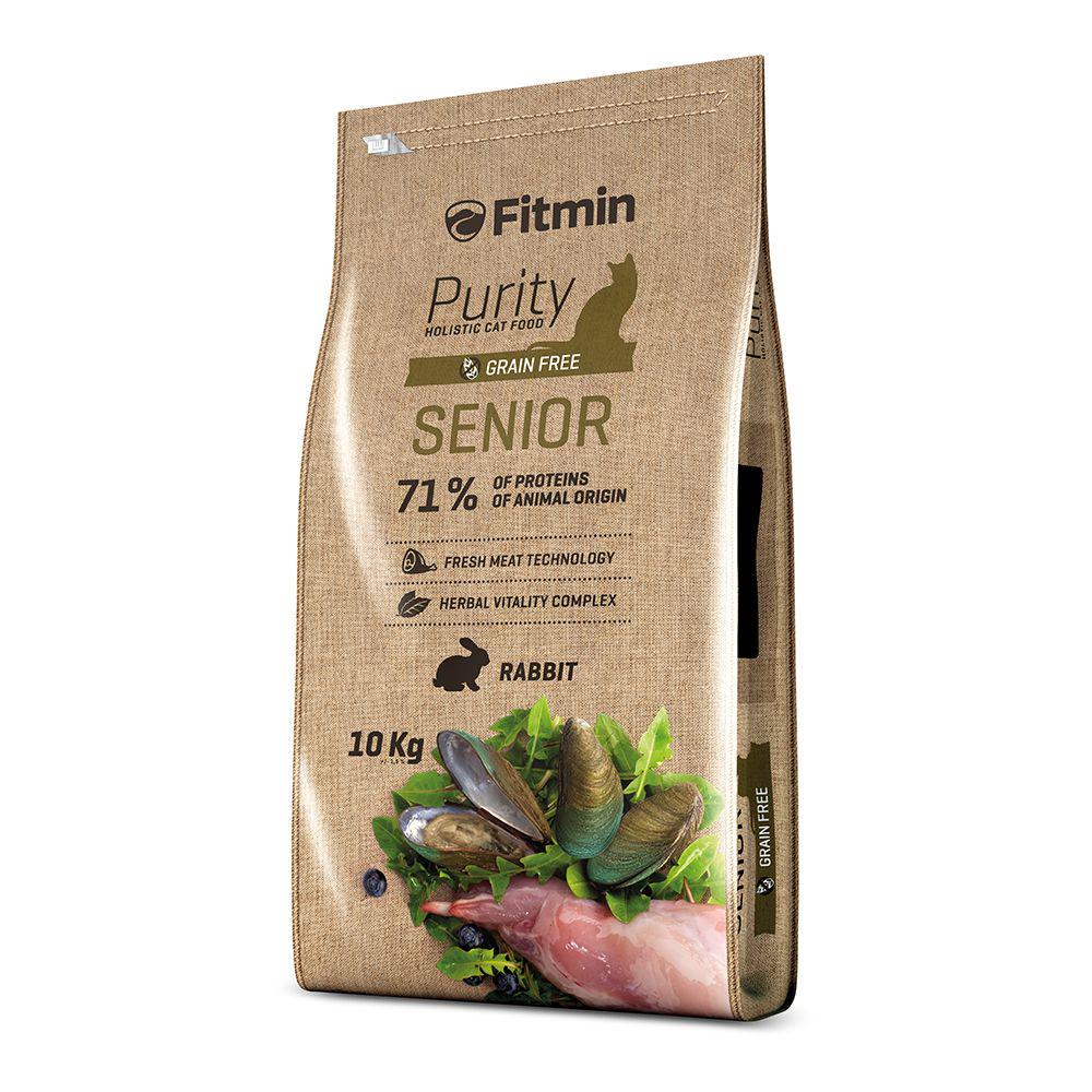 Корм комплексный для пожилых кошек старше 8 лет с добавками для поддержания здоровья Fitmin cat Purity Senior кролик 10 кг (A-002610)