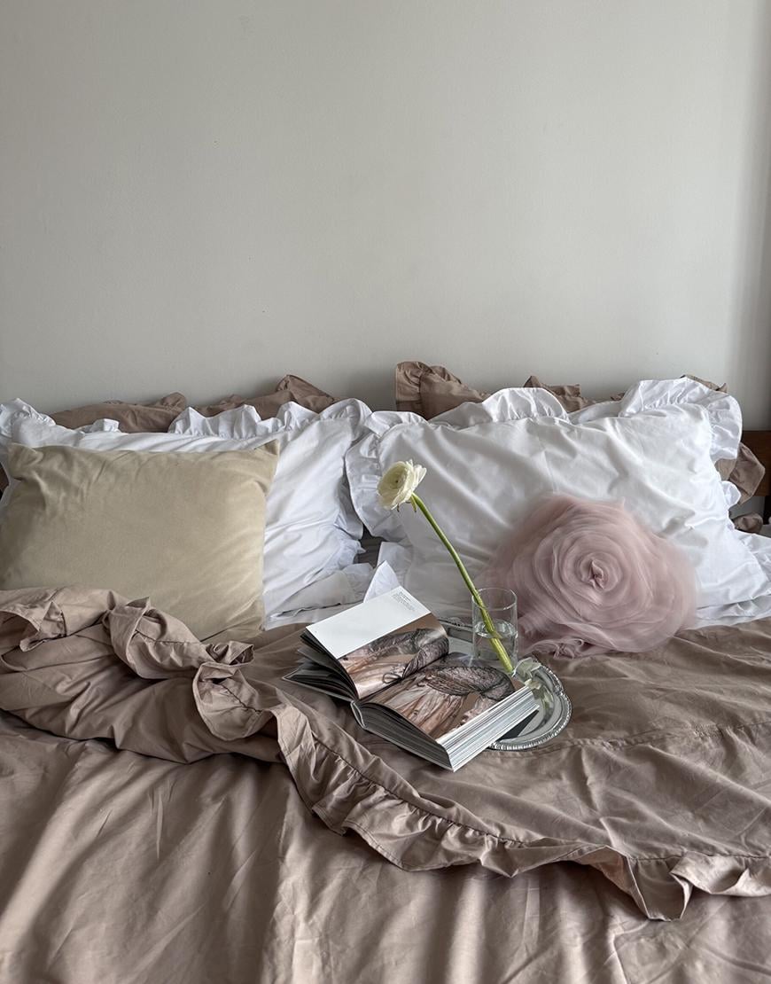Комплект постільної білизни BEDCLOZZZES бежева/мокко Двоспальний
