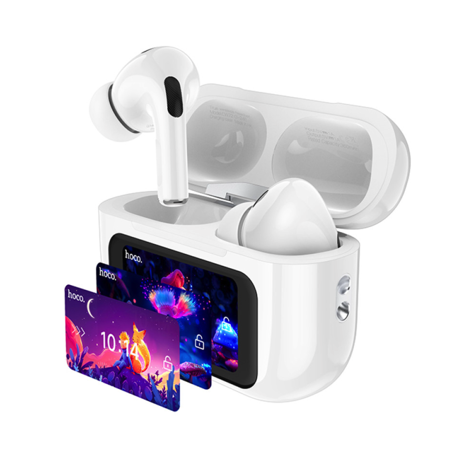 Навушники бездротові вакуумні Hoco EW72 Bluetooth з інтерактивним дисплеєм на кейсі з активним шумозаглушенням ANC/ENC