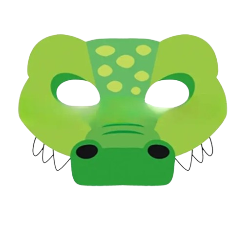 Маска детская Крокодил из картона 12x17 см Зеленый (111002)