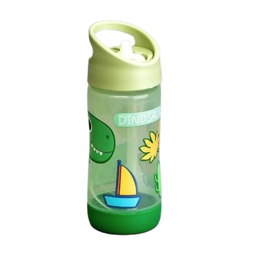 Бутылка-поилка детская Stenson WW02675 пластиковая с трубочкой 350 мл Зеленый