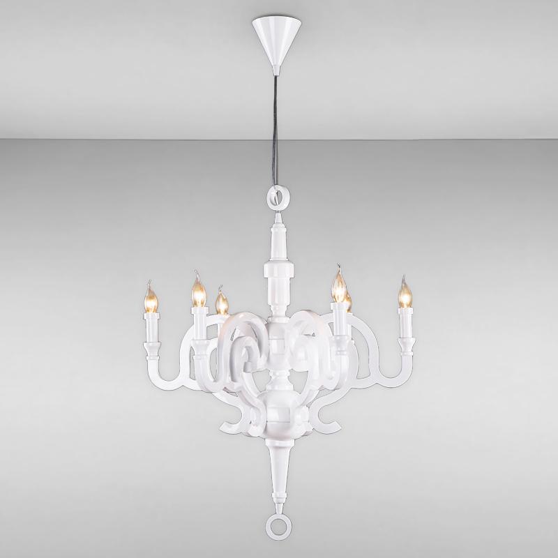Люстра подвесная Light House ES-15928/700 Свечи на шесть ламп Белый