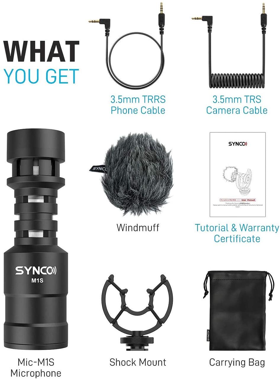 Накамерний мікрофон SYNCO Mic-M1S з вітрозахистом для DSLR - фото 3