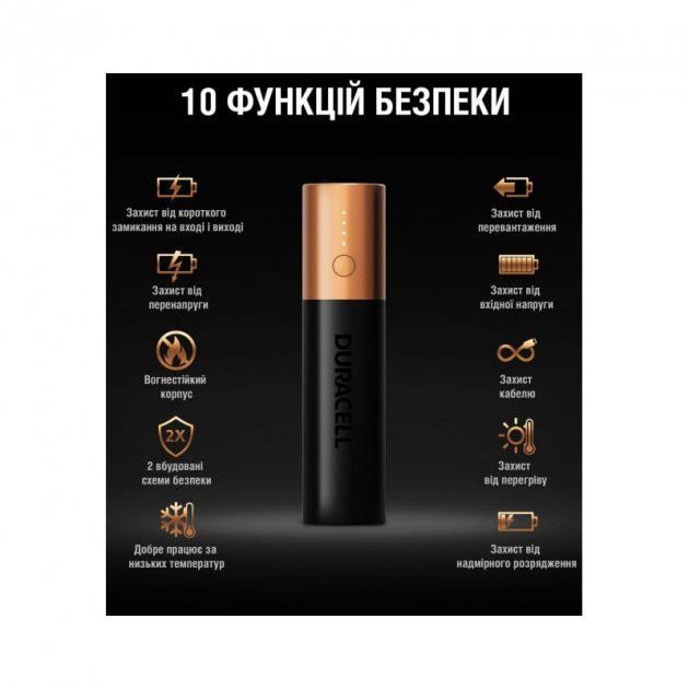 Батарея мобильная Duracell УМБ 3350 mAh Black/Copper - фото 10