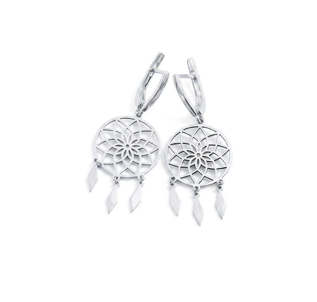 Серьги с оберегом из серебра Maxi Silver 9639 Ловец снов (89639)