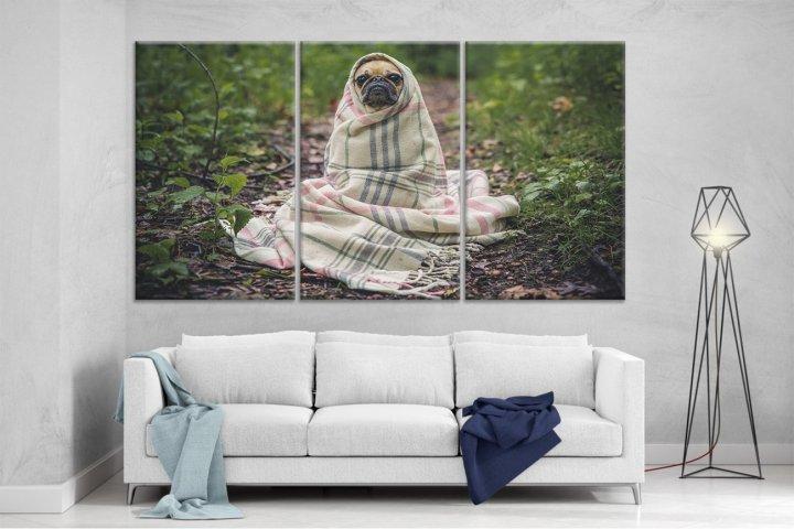 Картина модульная на холсте DK Мопс 159x99 см (XL27)