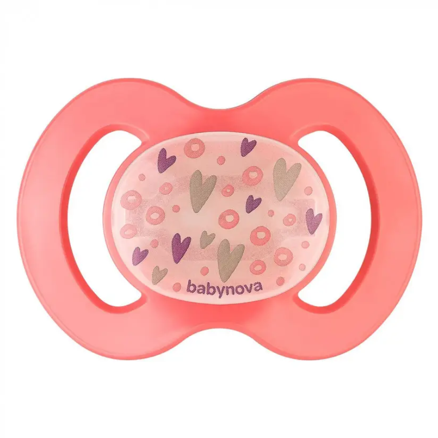 Пустушка силіконова Baby Nova ортодонтична нічна 0-6 міс. 1 шт. Рожевий (143926)