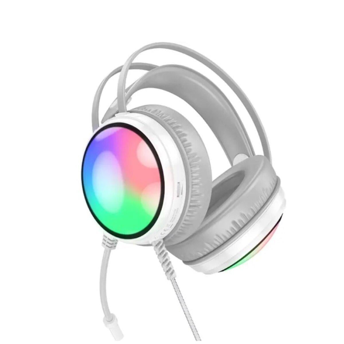 Наушники игровые Borofone BO108 Flame gaming headphones 2 м White (604530)