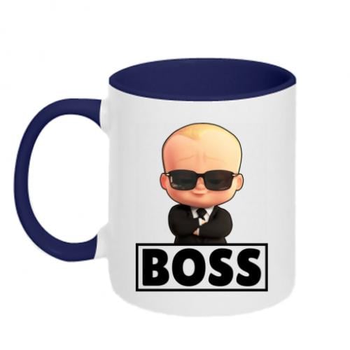 Чашка двухцветная Boss Baby 320 мл Белый с синим (7569271-19-143494) - фото 1