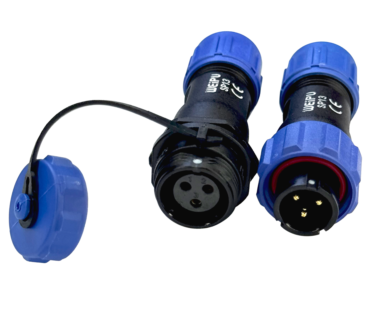 Разъем герметичный Weipu SP1310/P+SP1311/S F-M 3pin IP68 (2757529485)